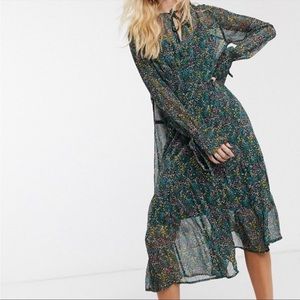 TopShop Floral Chiffon Midi Dress